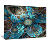 fractal blue flowers digital art floral canvas print PT7288