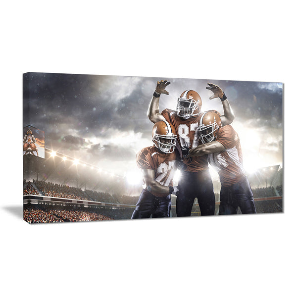 american football players on stadium sports canvas print PT7307