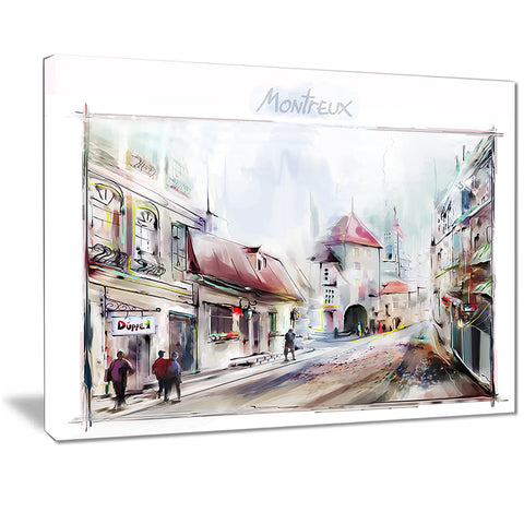 montreux illustration digital art landscape canvas print PT7312