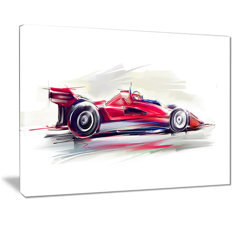 red formula one car digital art car canvas print PT7319