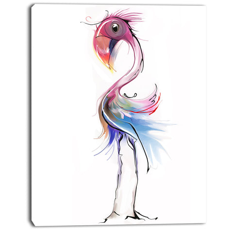 flamingo illustration digital art animal canvas art PT7321