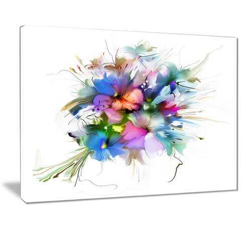 summer colorful flowers watercolor painting canvas print PT7333