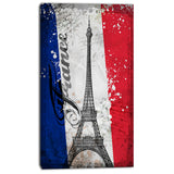 eiffel tower on french flag digital art canvas art print PT7337