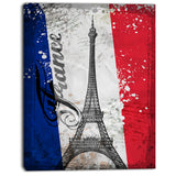 eiffel tower on french flag digital art canvas art print PT7337