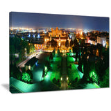 lighted montreal city at night cityscape photo canvas print PT7338
