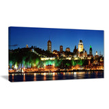 panoramic quebec city at night cityscape photo canvas print PT7339