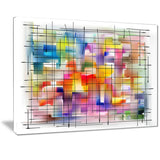colorful stain design with grid abstract painting canvas print PT7342
