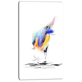 cute bird in purple and yellow watercolor painting canvas print PT7347