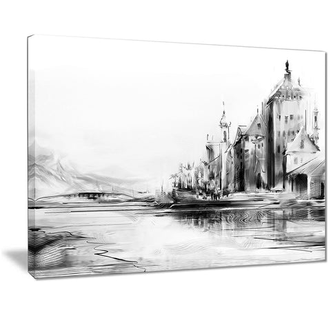 zurich in afternoon sunlight cityscape canvas art print PT7348