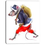 rat in santa's dressing digital art canvas print  PT7353