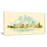 kiev panoramic view cityscape watercolor canvas print PT7369