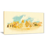 cairo panoramic view cityscape watercolor canvas print PT7376
