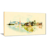 tokyo panoramic view cityscape watercolor canvas print PT7395