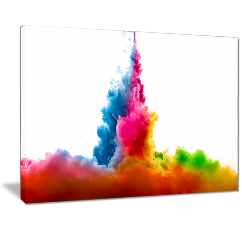 rainbow colors explosion abstract watercolor canvas print PT7396