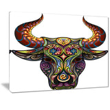 ornamental bull animal canvas digital art print PT7402