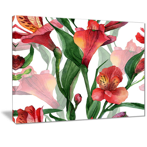 red floral pattern art floral art canvas print PT7407