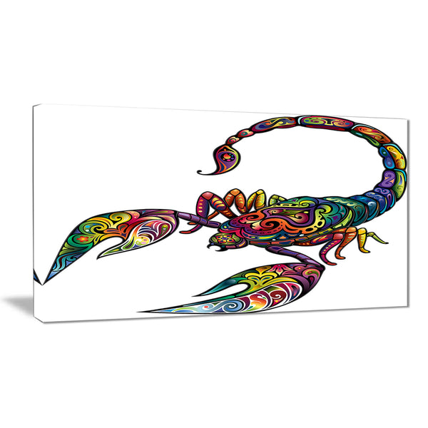 cheerful scorpion animal digital art canvas print PT7415
