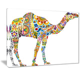 cheerful floral camel digital art canvas print PT7419