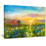 sunset meadow landscape oil painting canvas print PT7421