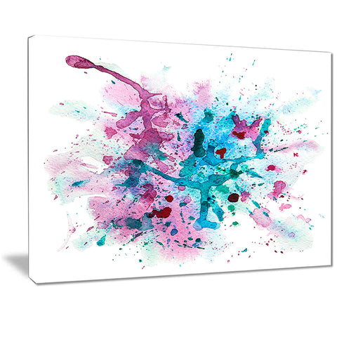 blue and purple paint stain abstract watercolor canvas print PT7441