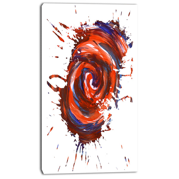 red multicolor stain abstract watercolor canvas art print PT7443