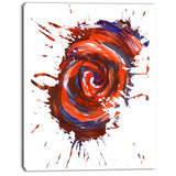 red multicolor stain abstract watercolor canvas art print PT7443