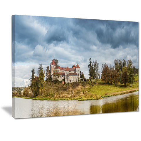 castle by the lake photography landscape canvas print PT7448