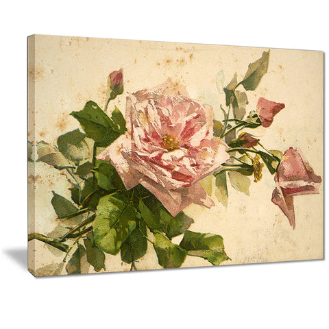 pink flower illustration floral art painting canvas print PT7456