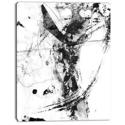 abstract black stain modern abstract canvas art print PT7474