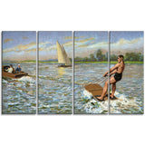 water skiing photography canvas art print PT7476