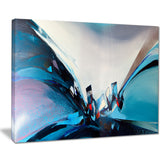 blue panoramic abstract design abstract canvas art print PT7489