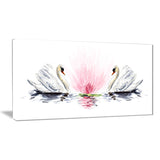 floating swans on white background animal canvas art print PT7490