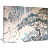 chinese blue tree art floral painting canvas print PT7495