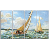 vintage boats sailing seascape painting canvas art print PT7511