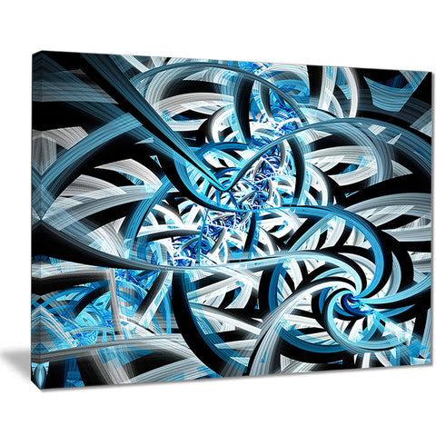 blue spiral fractal design abstract digital art canvas print PT7517