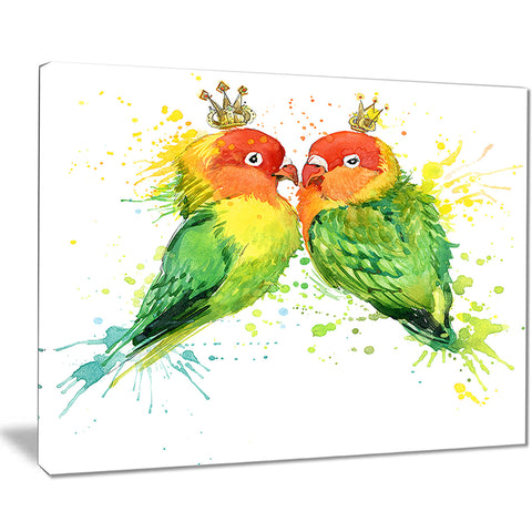 family parrots watercolor animal canvas art print PT7520