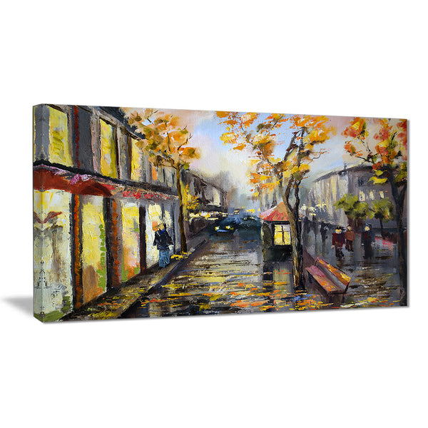 city in yellow shade modern cityscape canvas art print PT7523