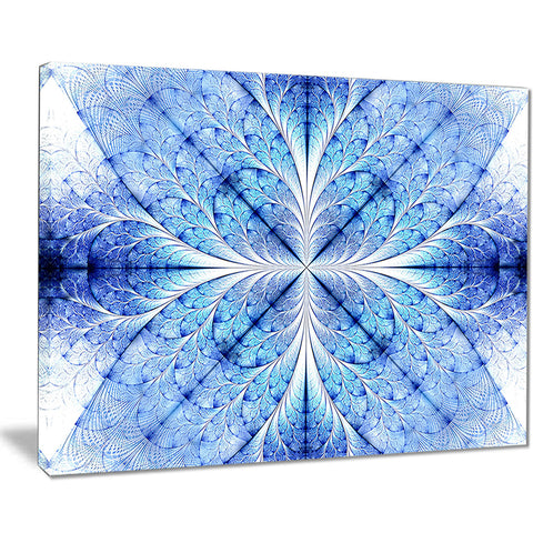 symmetrical light blue pattern digital floral art canvas print PT7529