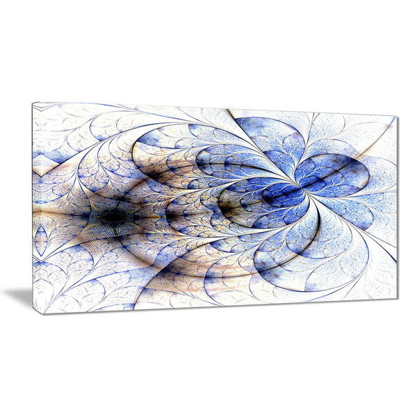 symmetrical gold blue fractal flower floral art canvas print PT7531