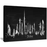 dubai dark silhouette cityscape painting canvas print PT7540