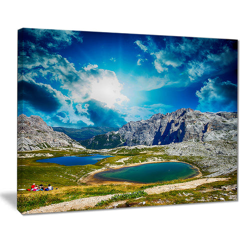 sunset over alpine lakes landscape photo canvas print PT7557