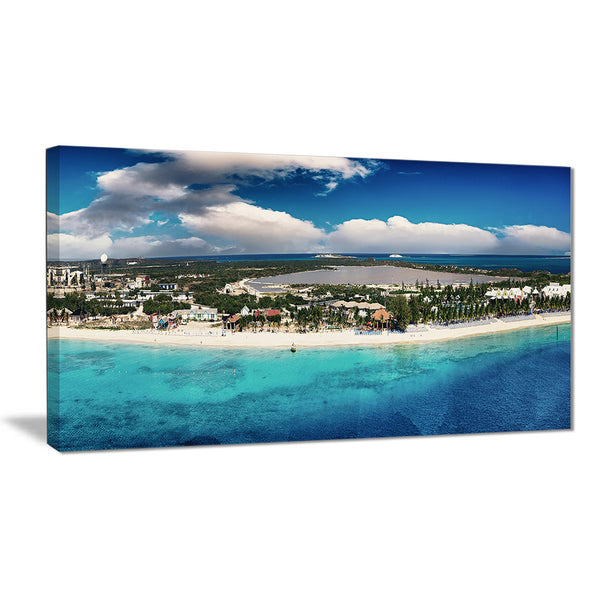 caribbean coast tropical panorama seascape photo canvas print PT7565