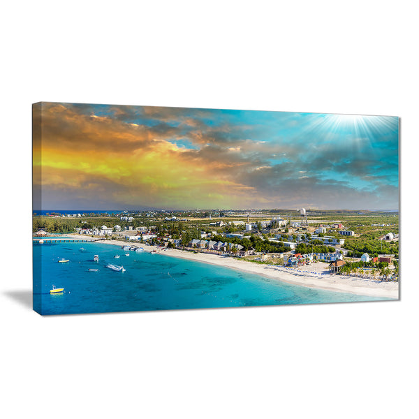 panoramic caribbean island landscape photo canvas print PT7577