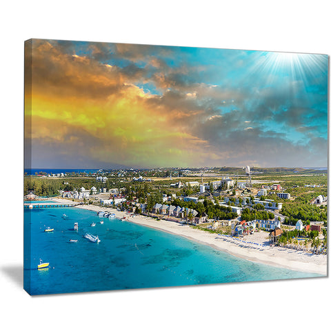 panoramic caribbean island landscape photo canvas print PT7577