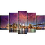 new york city manhattan skyline red cityscape photo canvas print PT7580