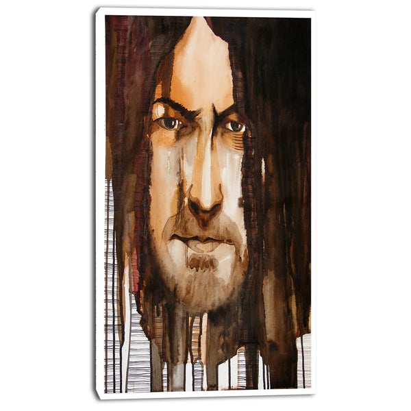 illustrated handsome guy portrait digital art canvas print PT7595