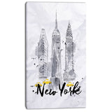 new york buildings watercolor painting cityscape canvas print PT7600