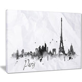 paris with eiffel silhouette cityscape painting canvas print PT7607