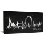 london dark silhouette cityscape painting canvas print PT7610