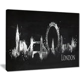 london dark silhouette cityscape painting canvas print PT7610